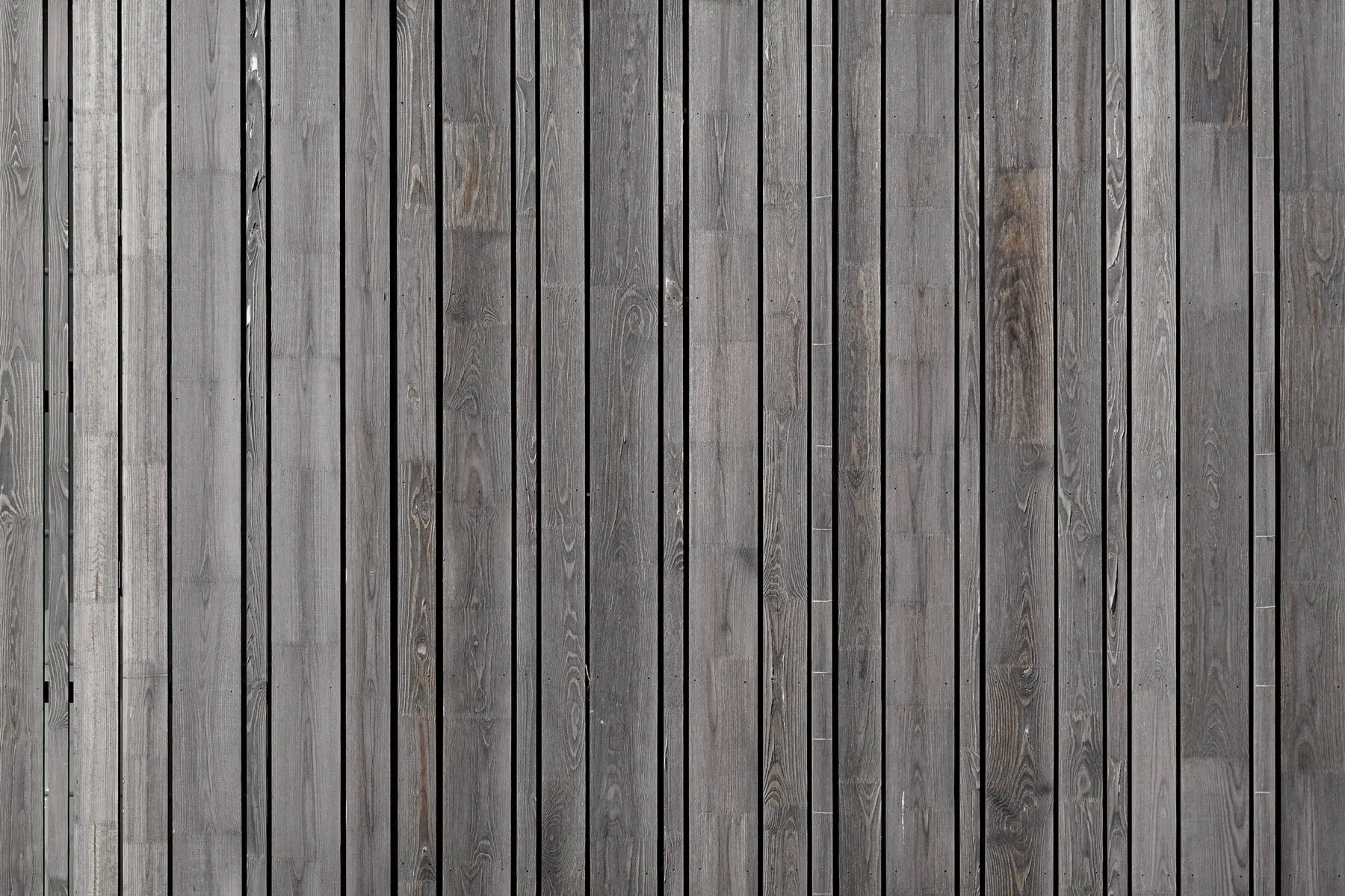 Closely spaced vertical timber fence boards weathered to an even silver-grey