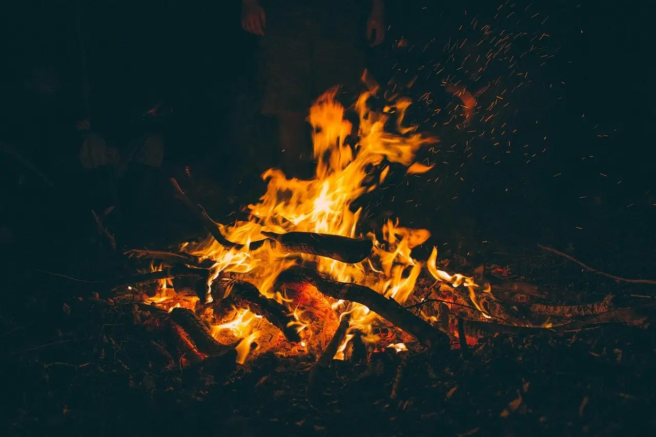 Bonfire flames night
